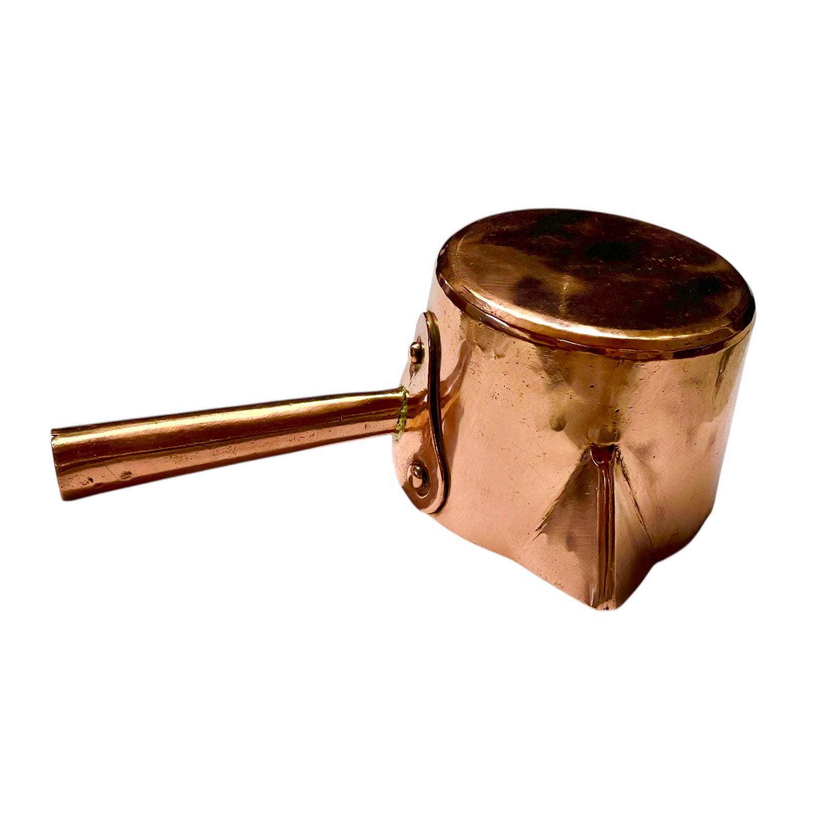 base view of copper sugar pan
