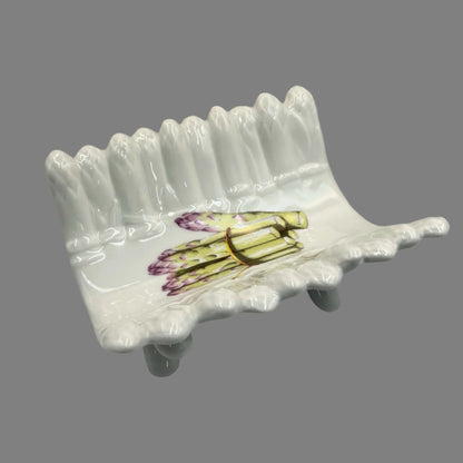 French Asparagus Dish, Porcelain Asparagus Serving Plate - makers stamp