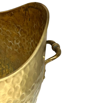 close up of a coal bucket with handle on a white background