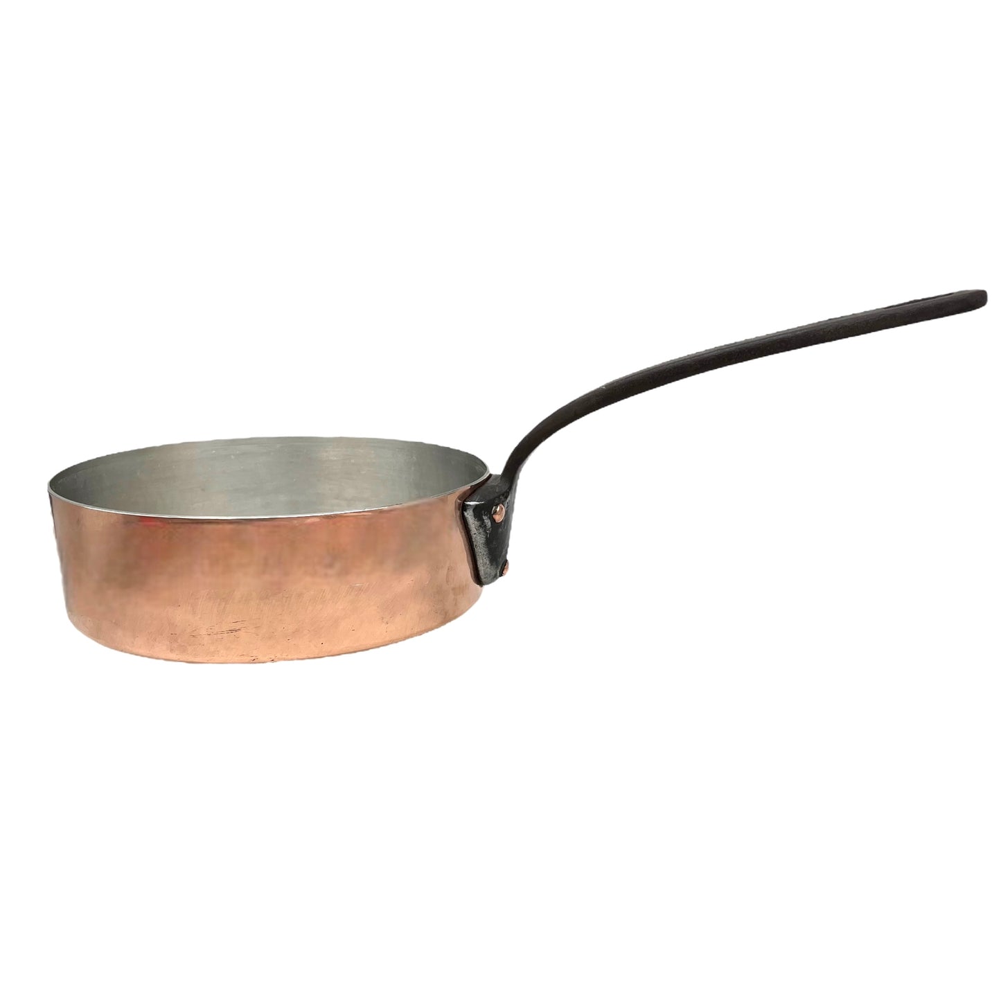 French 2mm solid copper frying pan refurbished with brand new tin lining sold by All Things French Store