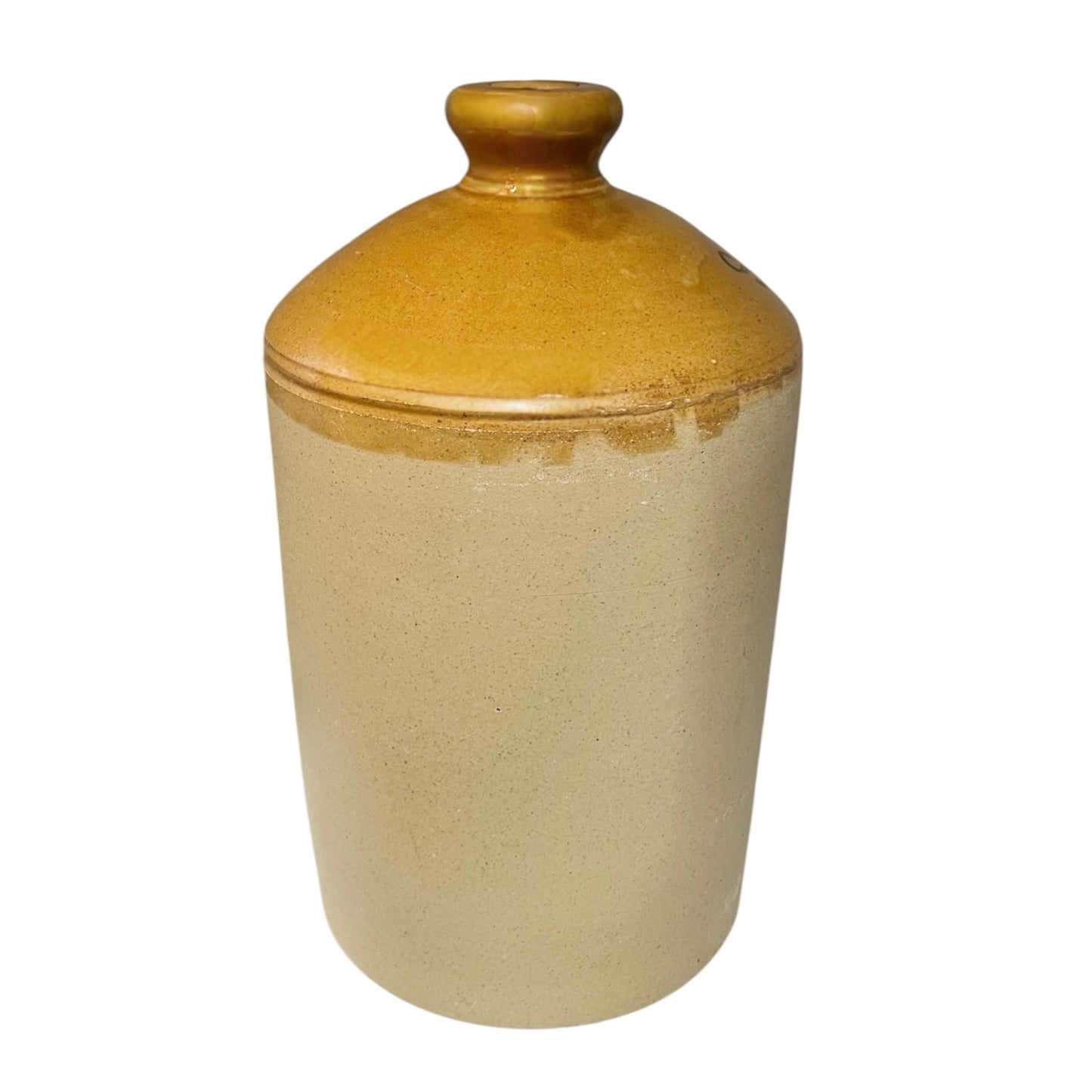 close up of a ww1 SRD jar on a white background 