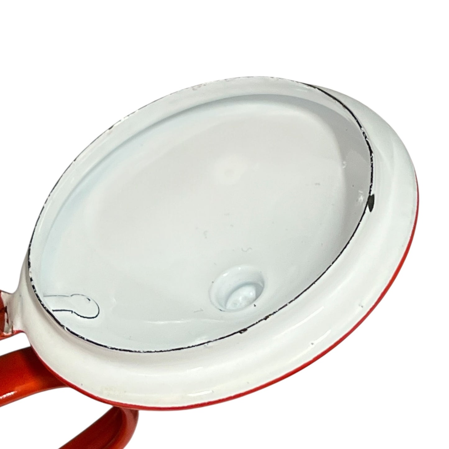 Close-up of a red teapot on a white background