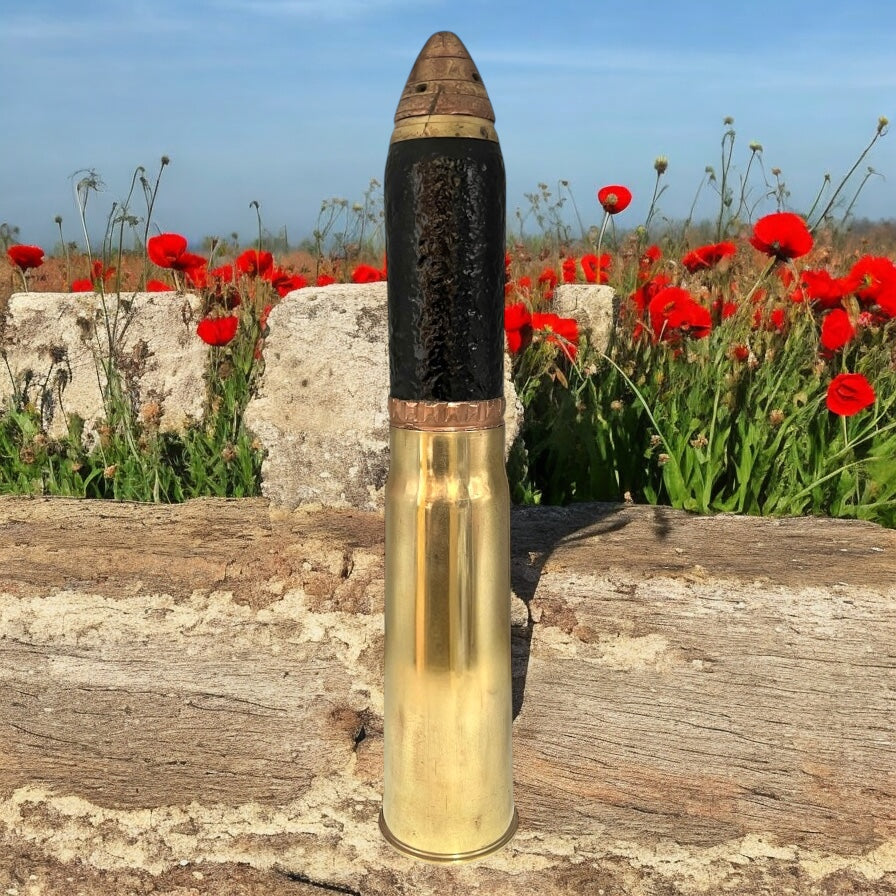 Rare WW1 13 Pounder Shrapnel Shell and Fuse, WW1 Militaria Doorstop Gift for sale from All Things French Store