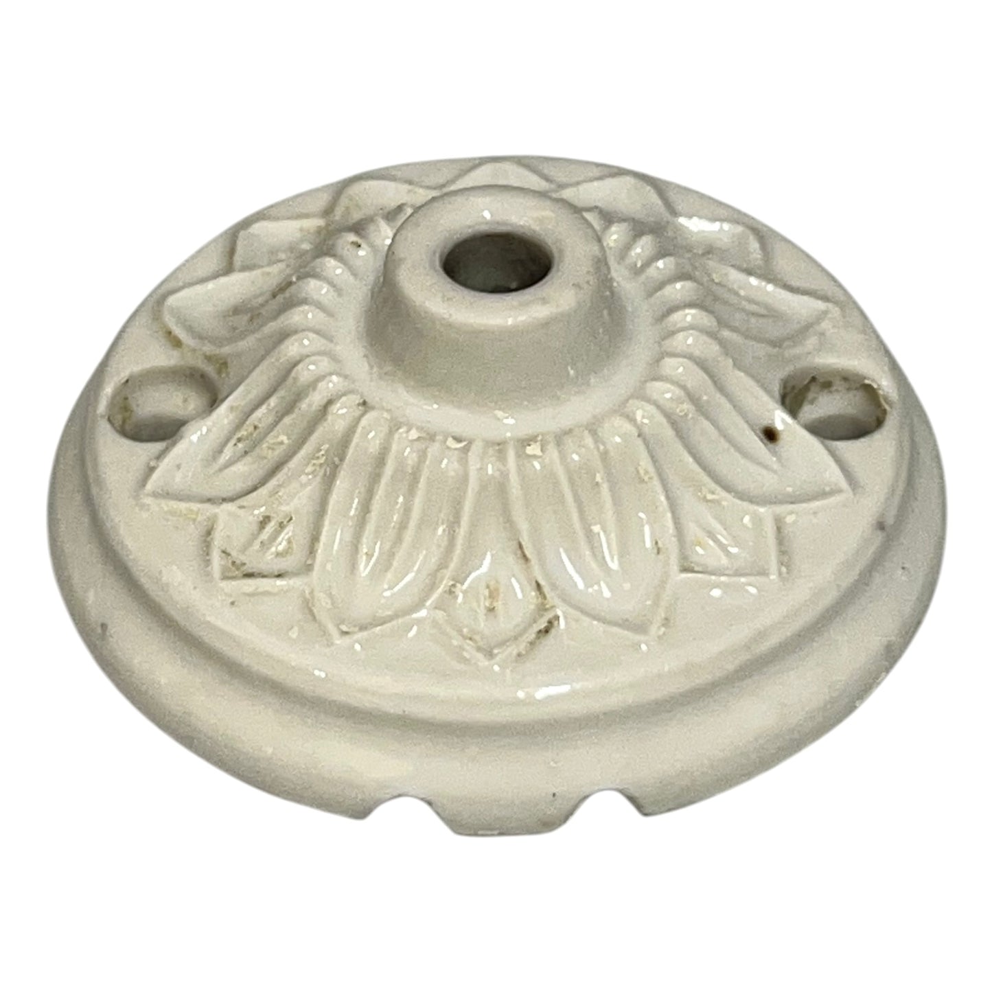 Vintage French Ceramic Ceiling Rose, Chandelier Ceiling Fitting