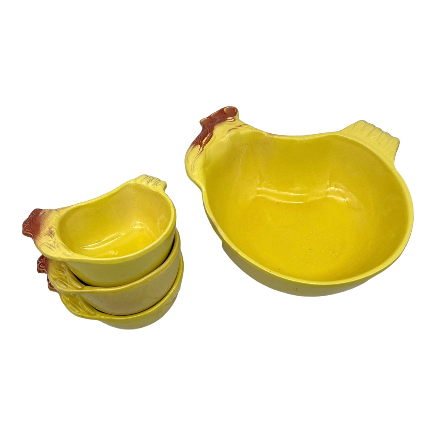 image French chicken shaped casserole or serving dishes 