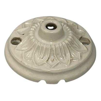 Vintage French Ceramic Ceiling Rose, Chandelier Ceiling Fitting