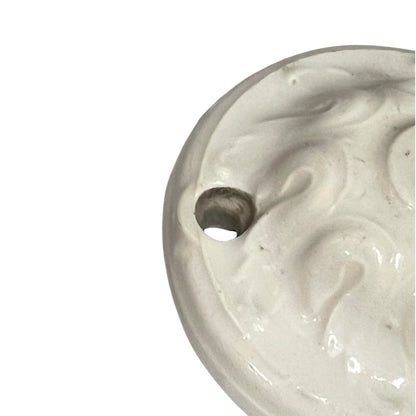 Antique French Porcelain Ceiling Rose 7cm Vintage Lighting Canopy