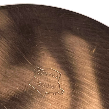 Made in France stamp on base of copper pan