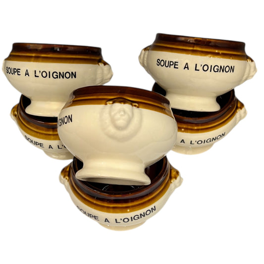 6 Vintage French Lion’s Head Soup Bowls –  Soupe a L'Oignon Pots