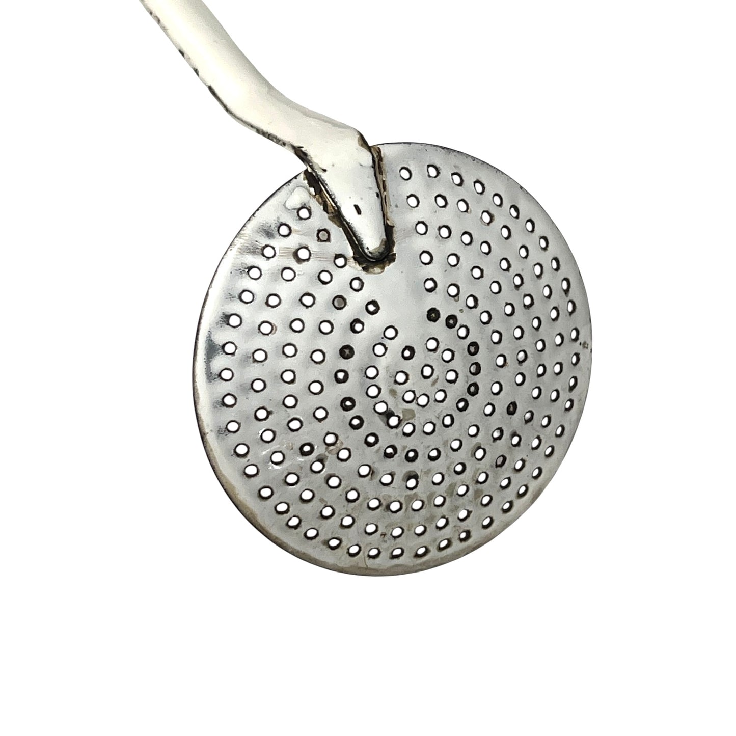 close up of a vintage kitchen utensil on a white background