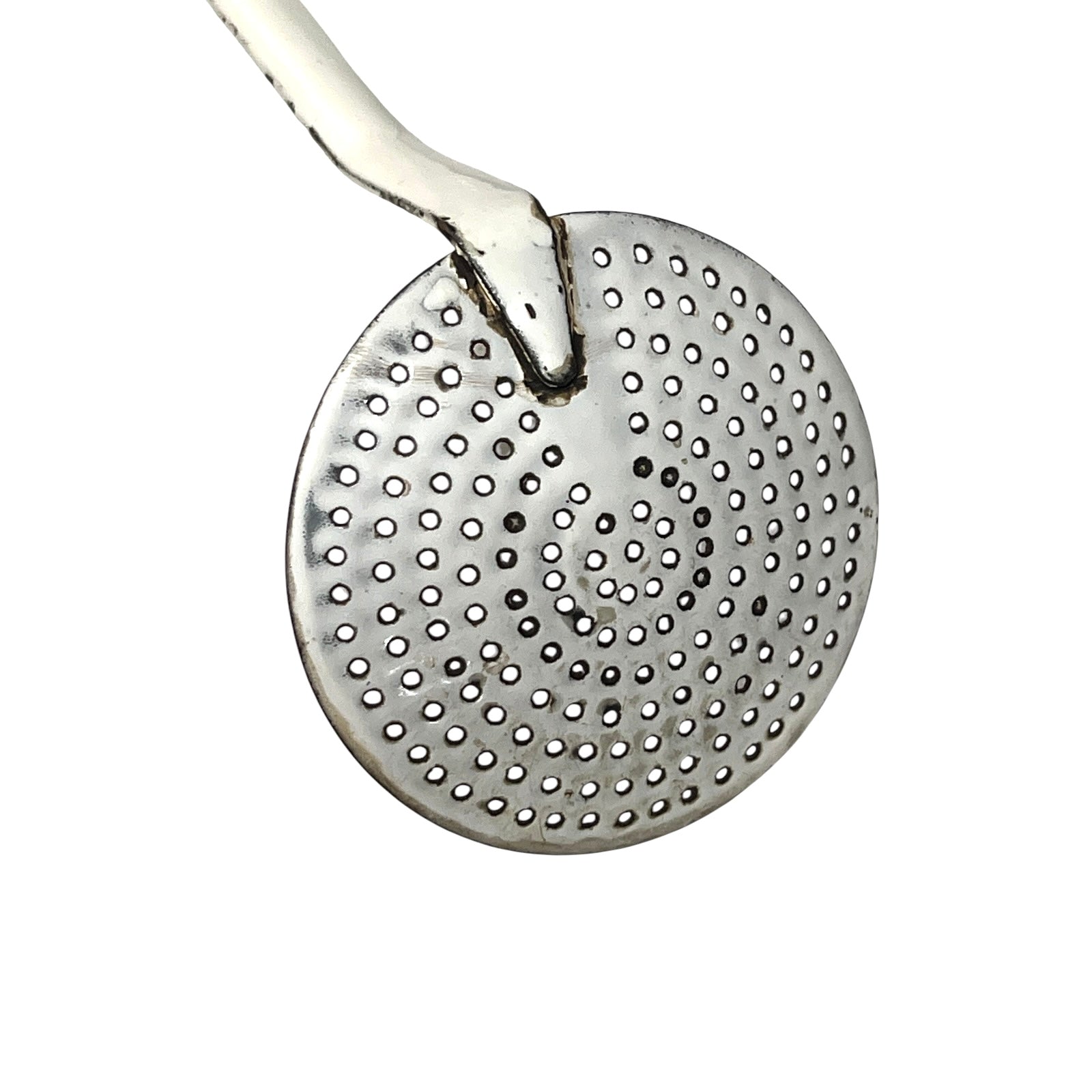 close up of a vintage kitchen utensil on a white background