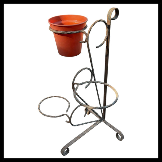 Vintage Retro Mid Century 50s 60s, French Wrought Iron Pot Plant Stand for sale by All Things French Store