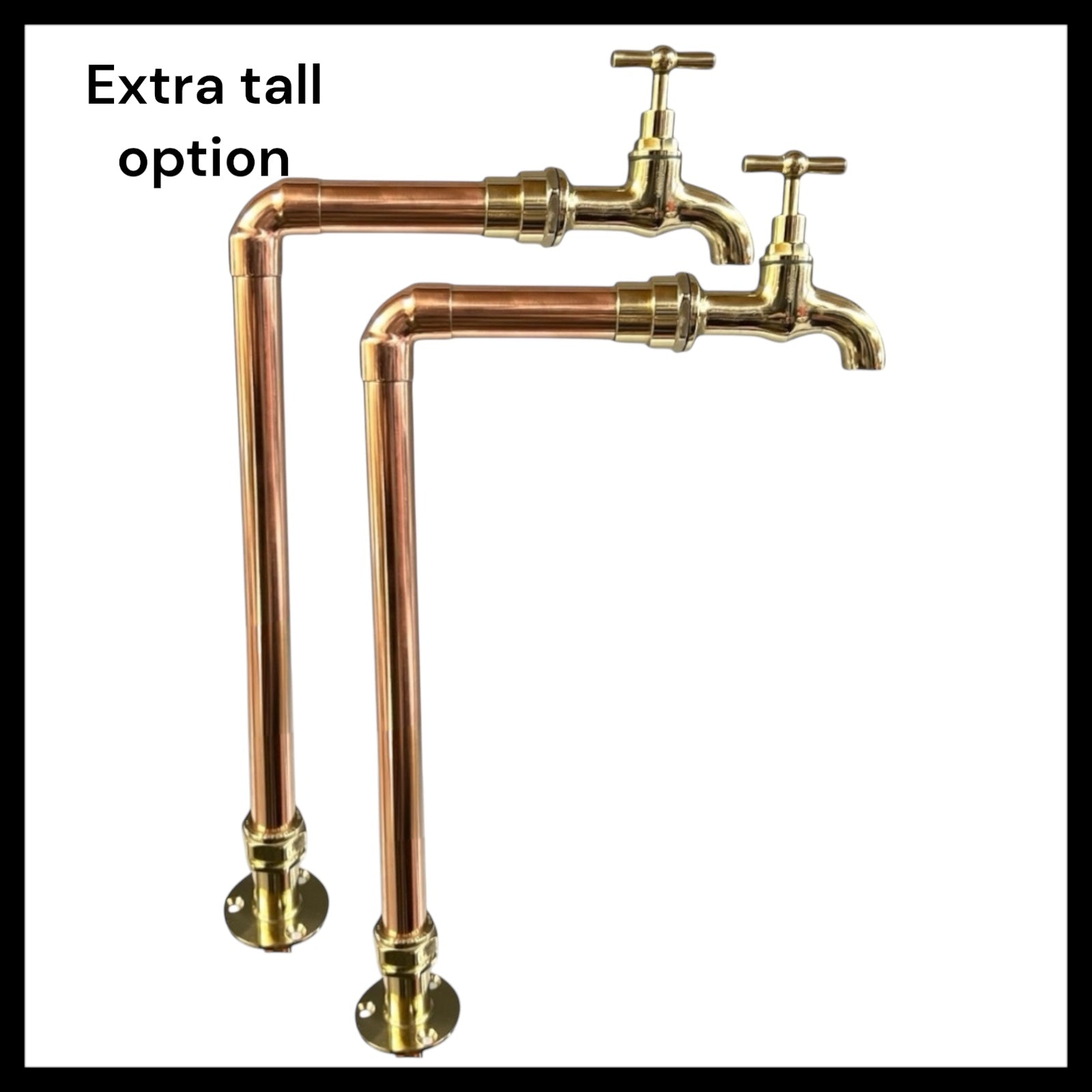 Handmade Copper and Brass Kitchen Taps, Bespoke XL Size, Vintage Styl