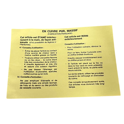 Yellow card with black text on a white background