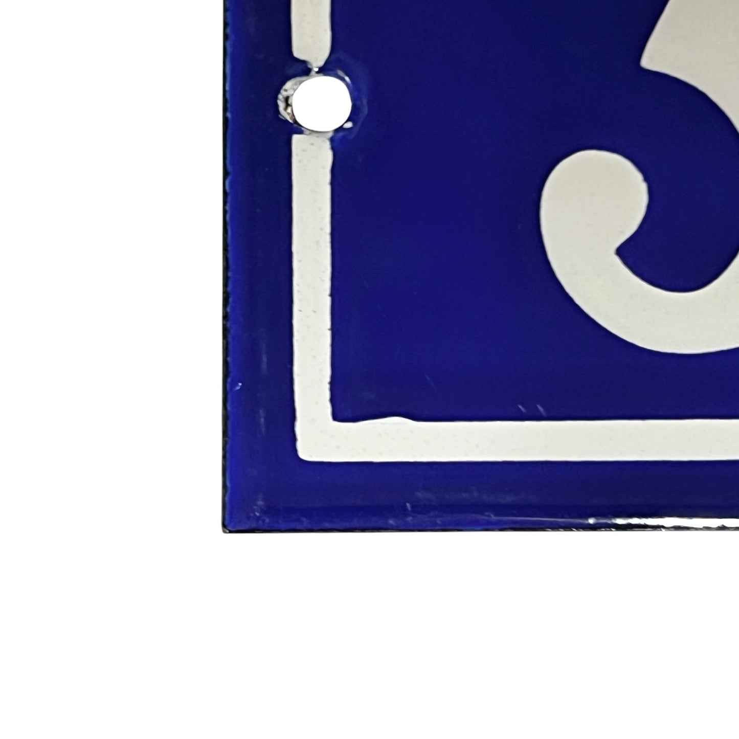 Vintage French Enamel Blue and White Door Number 36