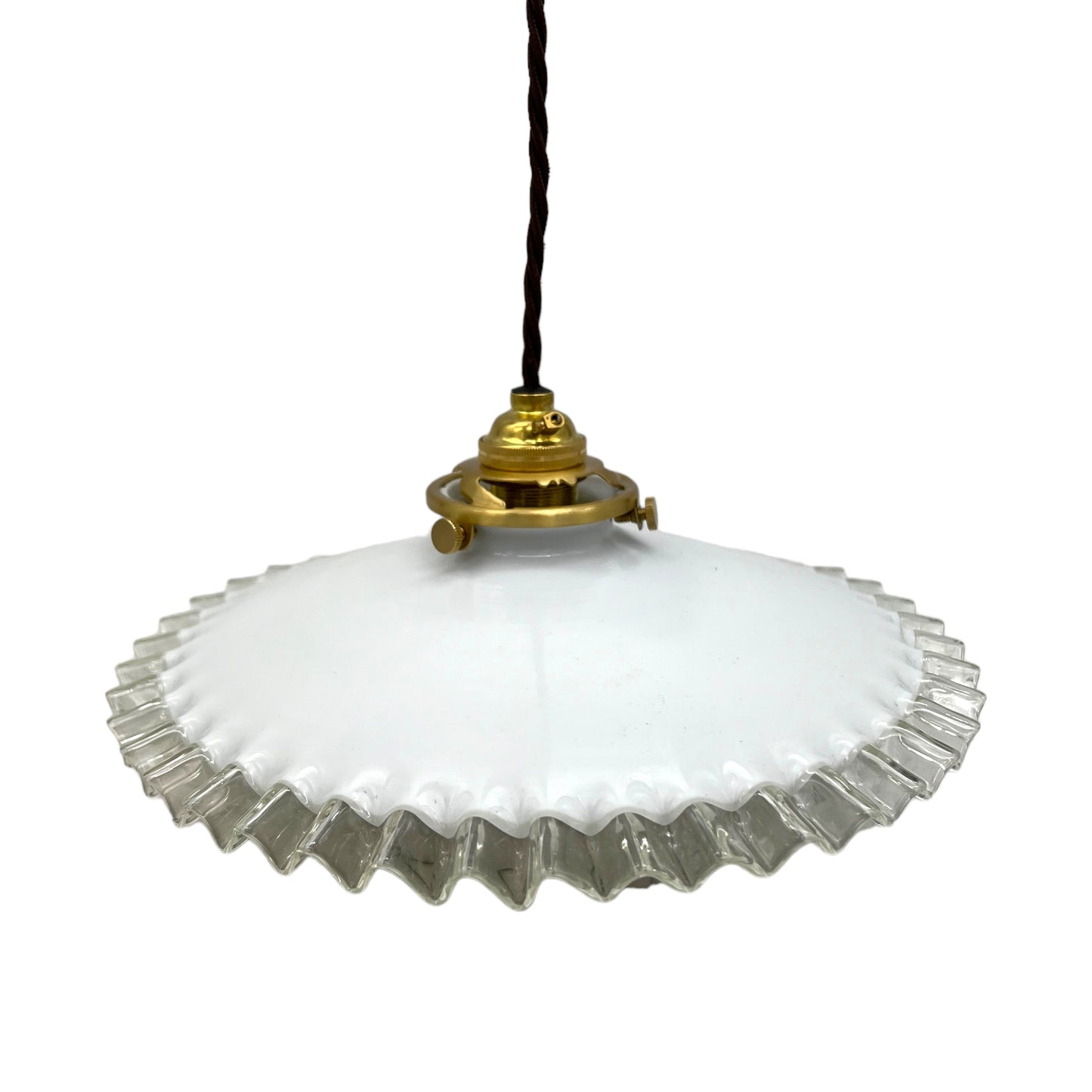 image French vintage milk glass hanging ceiling lampshade