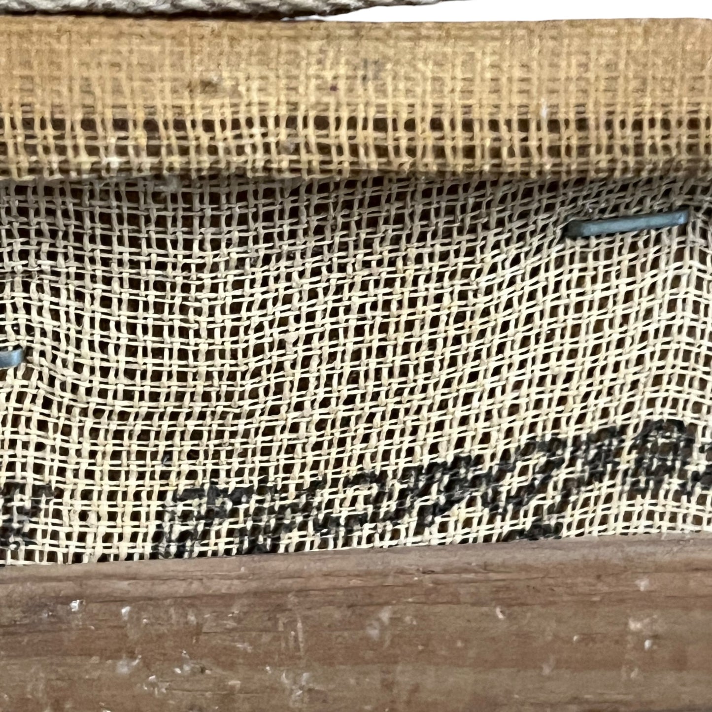 close up of a French vintage tapestry on a white background