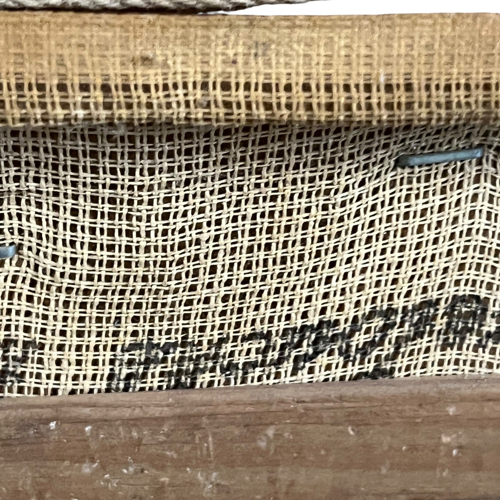 close up of a French vintage tapestry on a white background