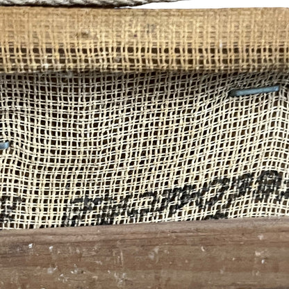 close up of a French vintage tapestry on a white background