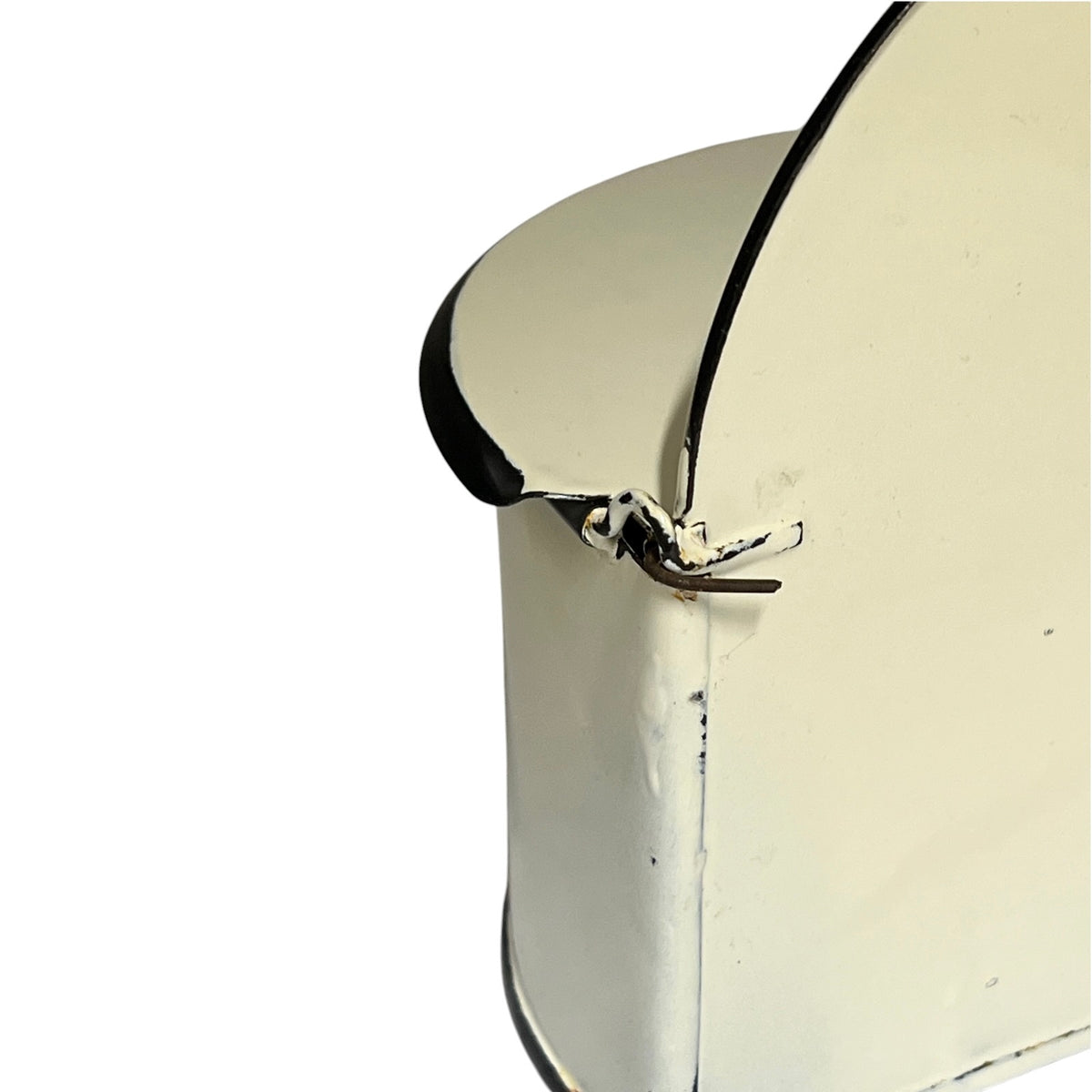 French Vintage Style Enamel Salt Box – Cream SEL Wall Hanging Pot | Farmhouse Kitchen Décor