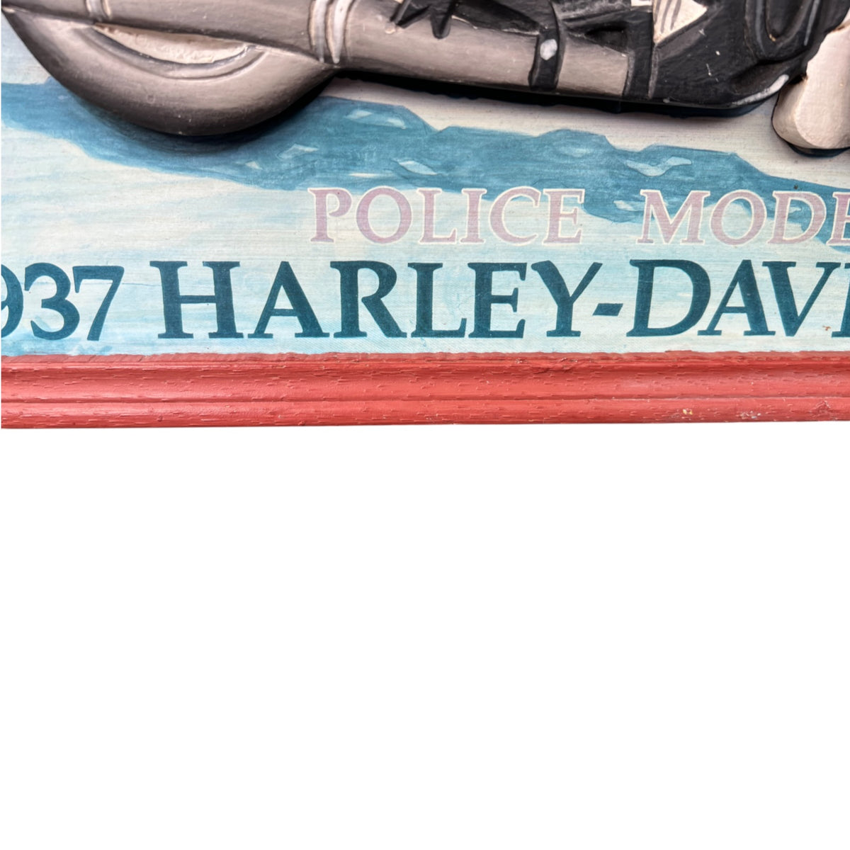 Harley Davidson EL Police Motorcycle 3D Wooden Wall Art – Vintage Style Pub Sign
