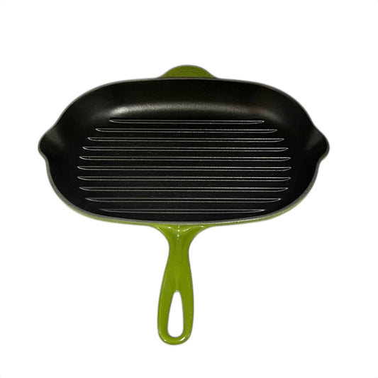 Vintage Le Creuset Green Oval Grill Pan 32cm Cast Iron Griddle