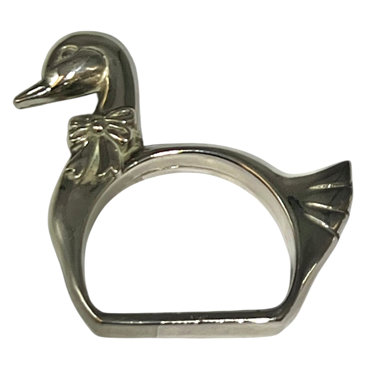 Close-up of a napkin ring on a white background