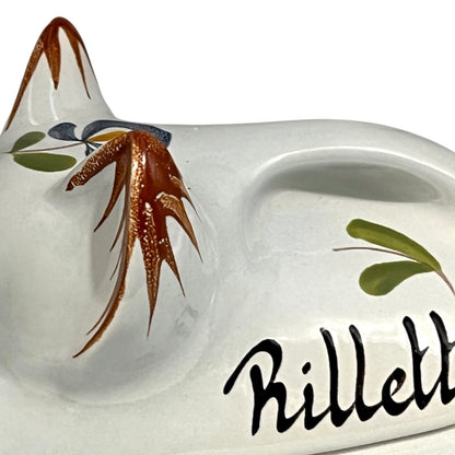 Close up of a Rillettes pot on a white background