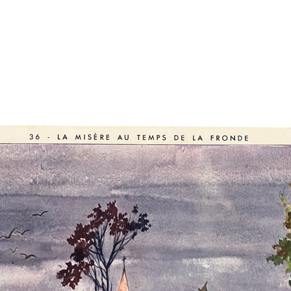 Vintage French Double-Sided School Poster – Siege of La Rochelle Teaching Aid