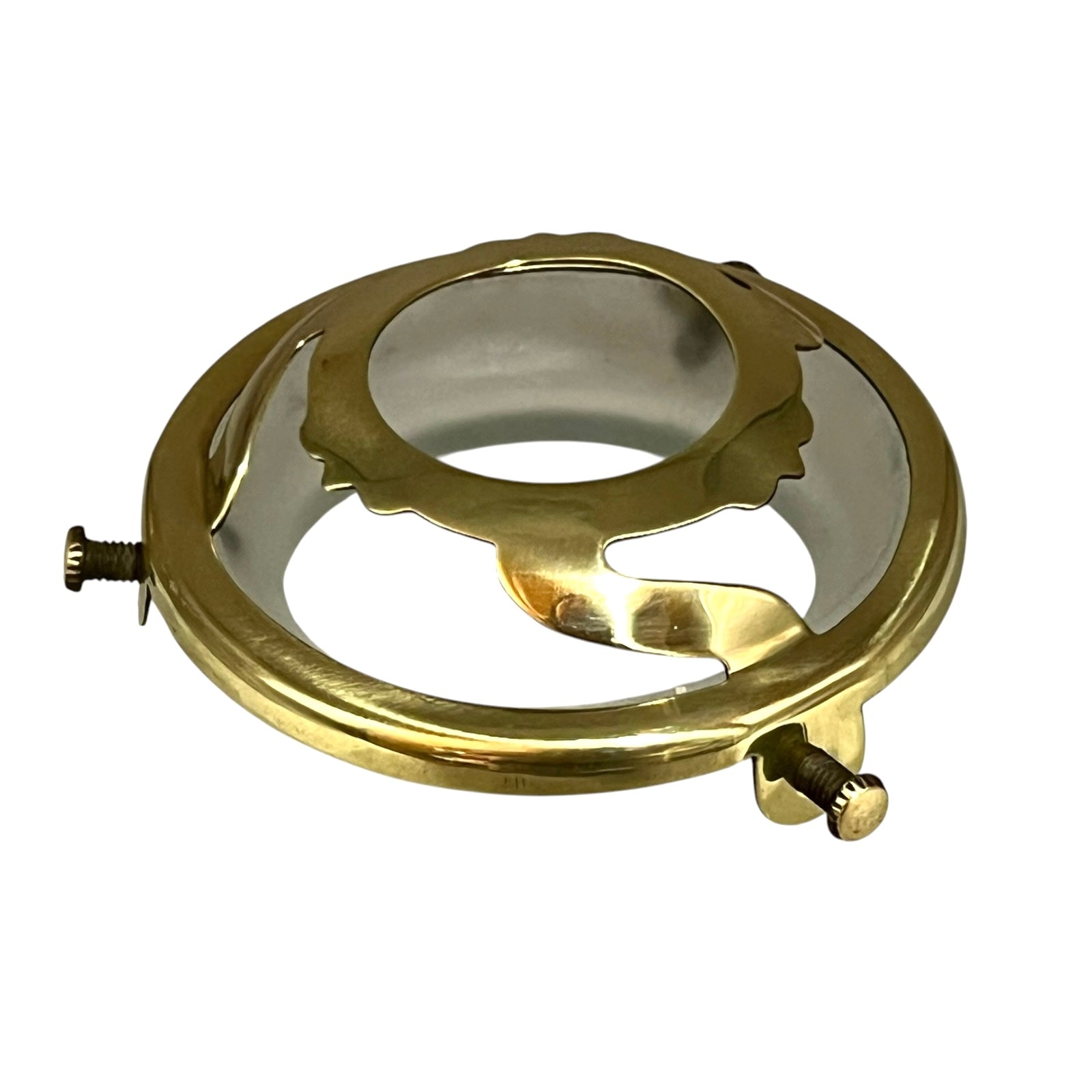 French vintage brass collar on a white background
