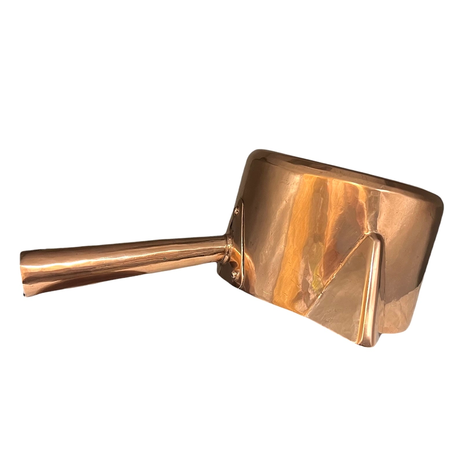 French copper sugar work or chocolate pan on a white background