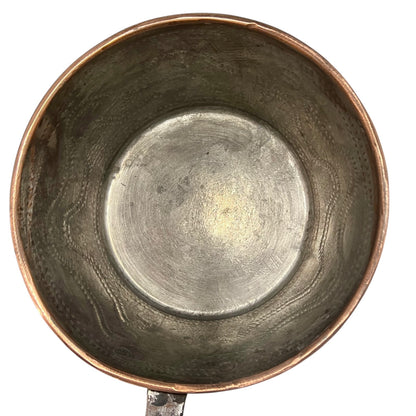 Pair of French Copper Pans with Long Handles – Tin Lined, Rustic Farmhouse Kitchen Decor