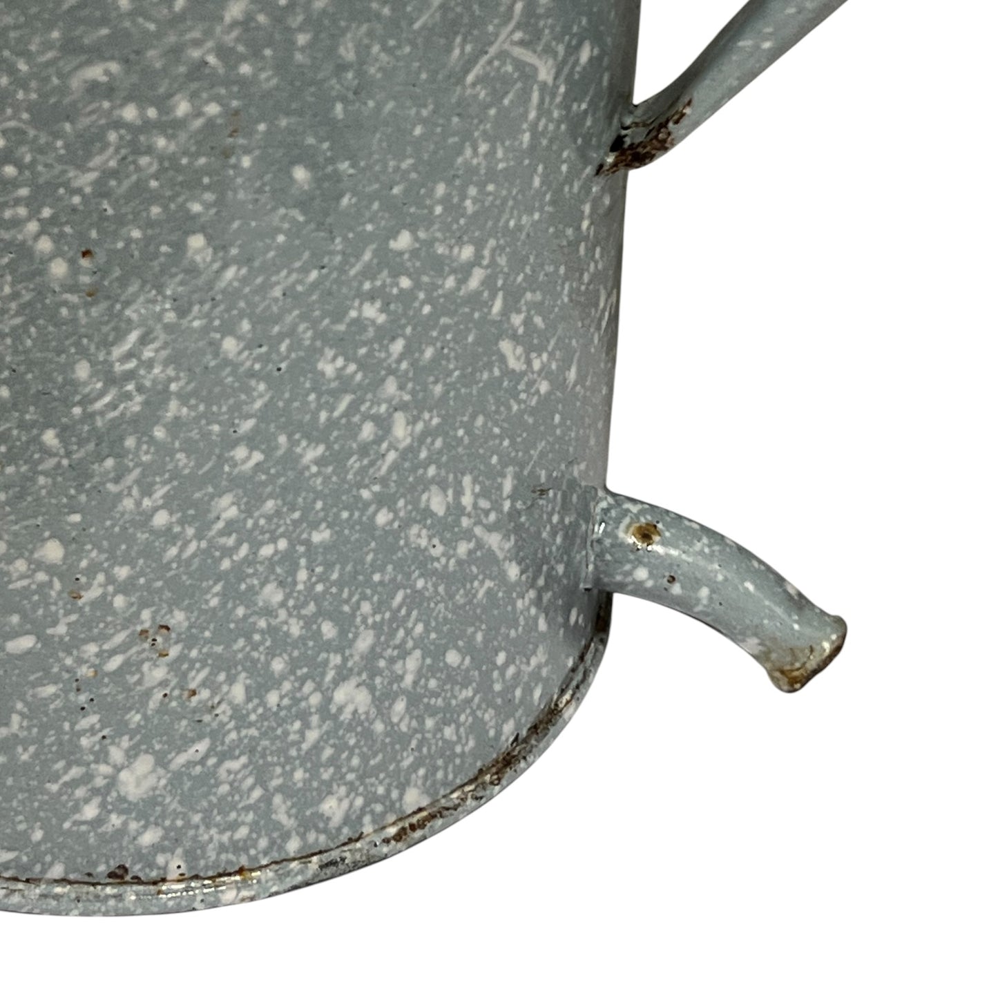 Vintage French Enamel Irrigator Pot – Rustic Garden Planter or Kitchen Wall Jug