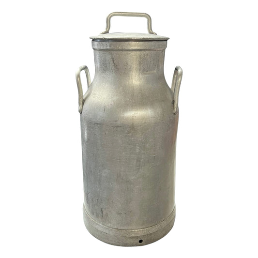 Vintage French Aluminium Milk Churn – Umbrella Stand, Planter, or Wedding Prop