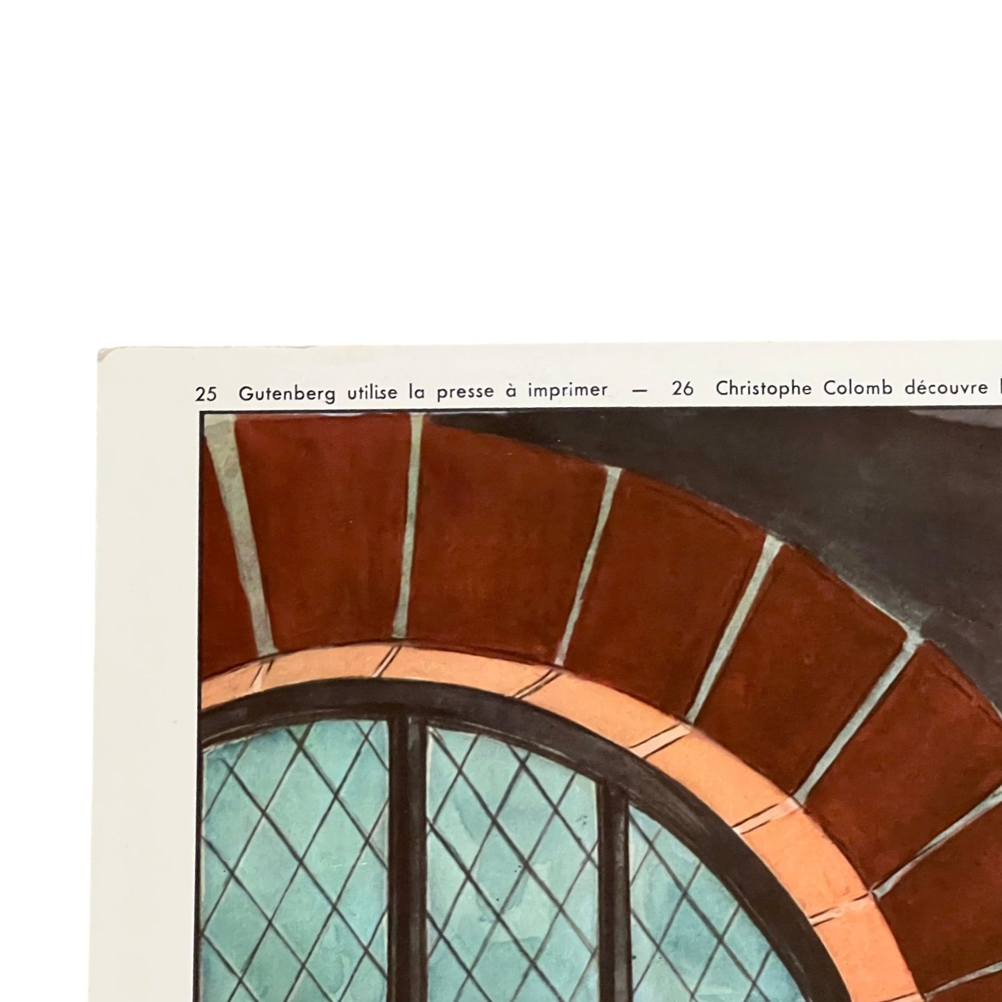 close up of a French wall poster set on a white background 
