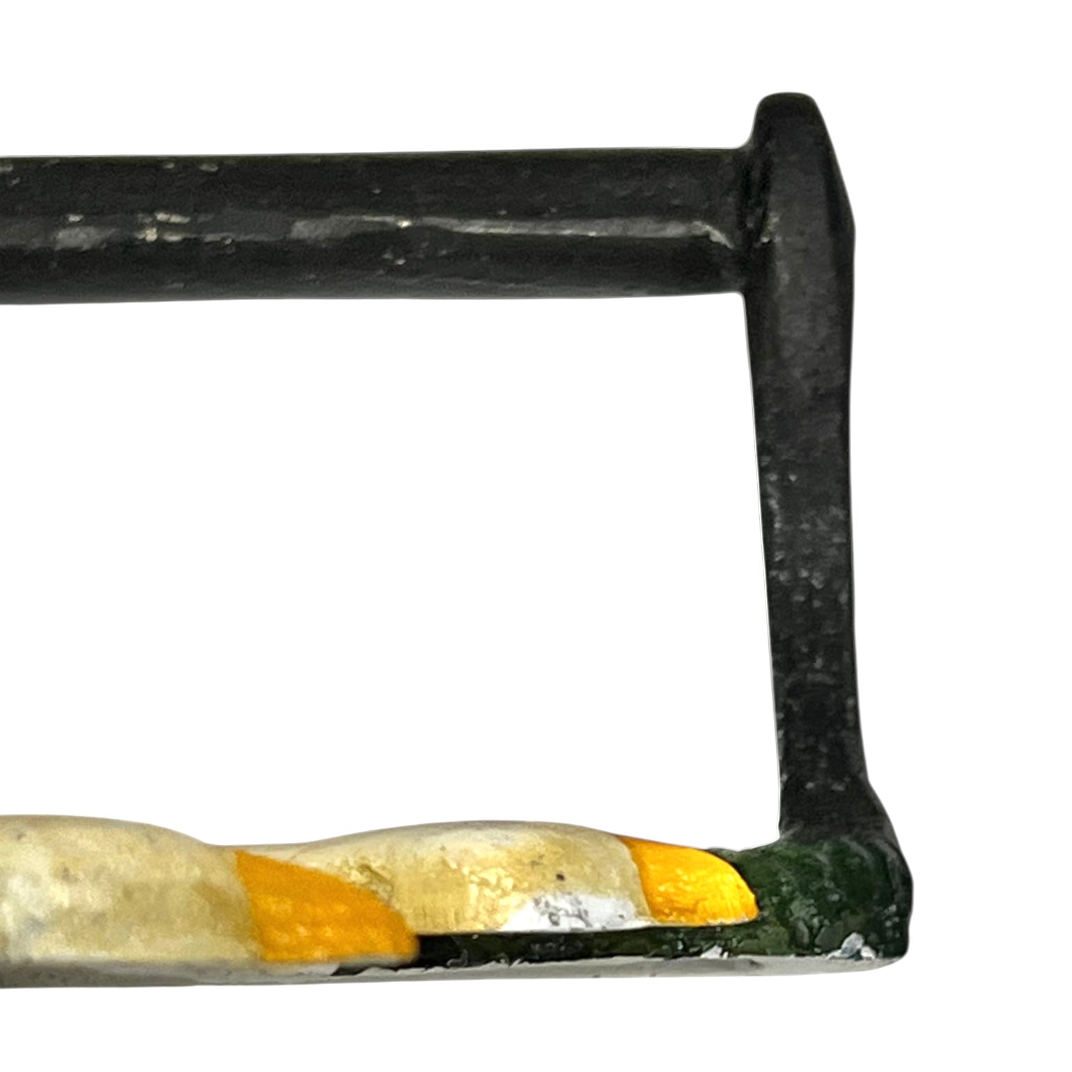 Close up of toilet roll holder with a goose design on a white background