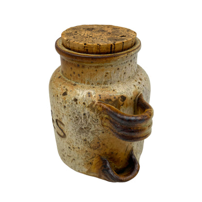 image French rustic vintage pottery cherry jar