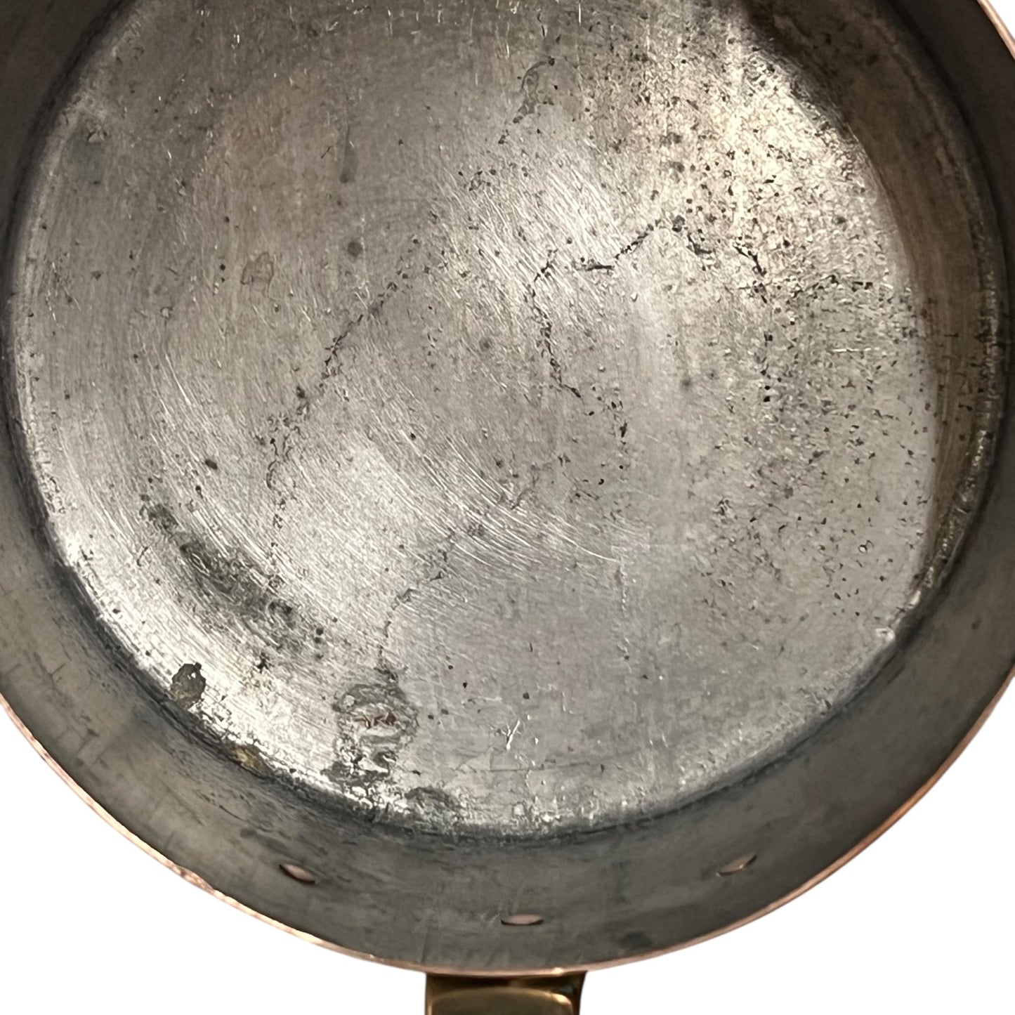 French Copper Pan Set 4 Piece | Tin Lined with Brass Handles