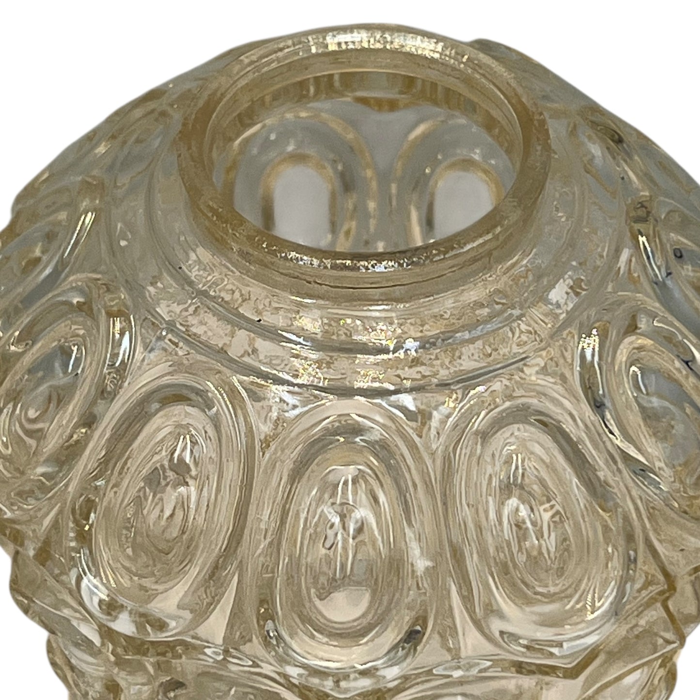 close up of vintage glass light shade