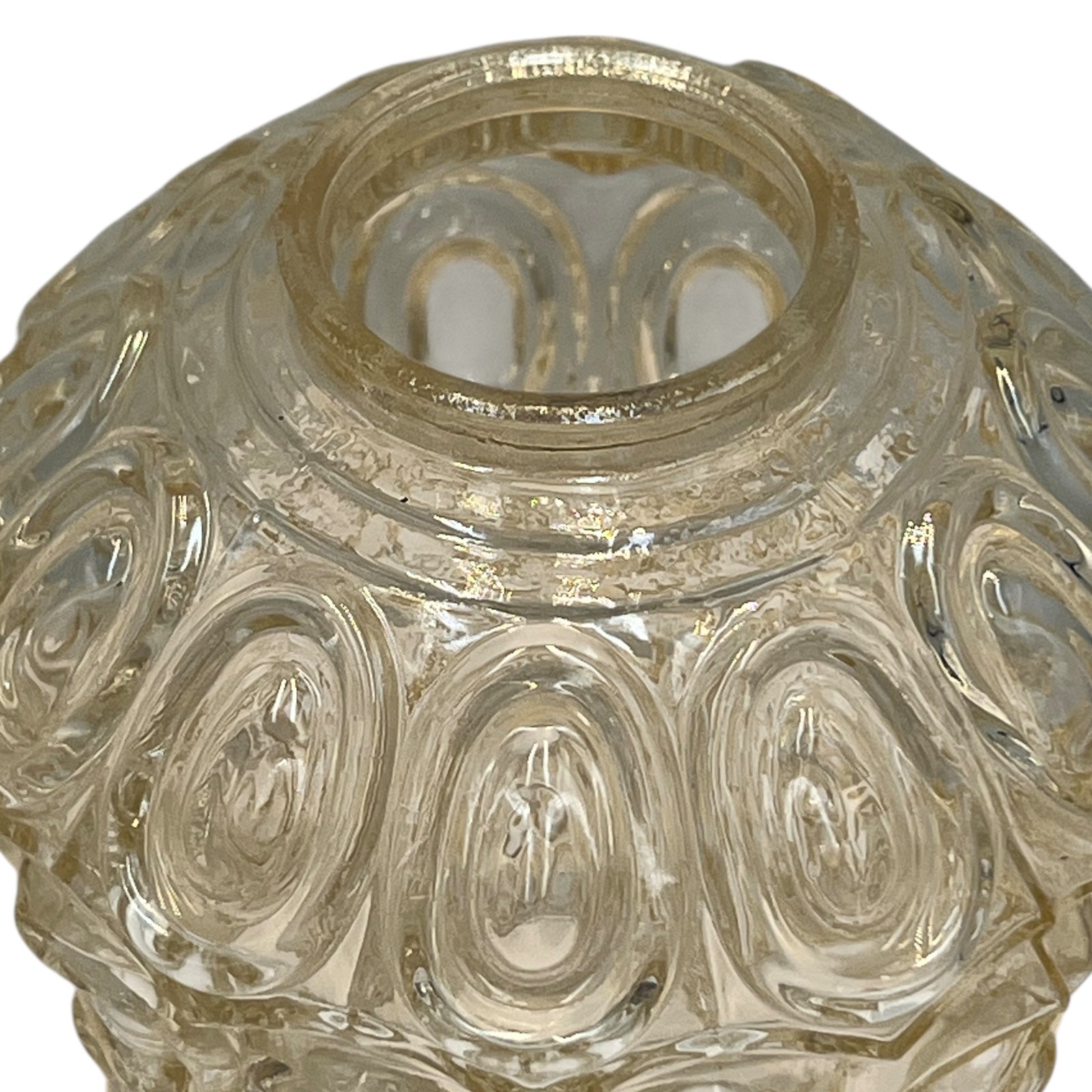 close up of vintage glass light shade