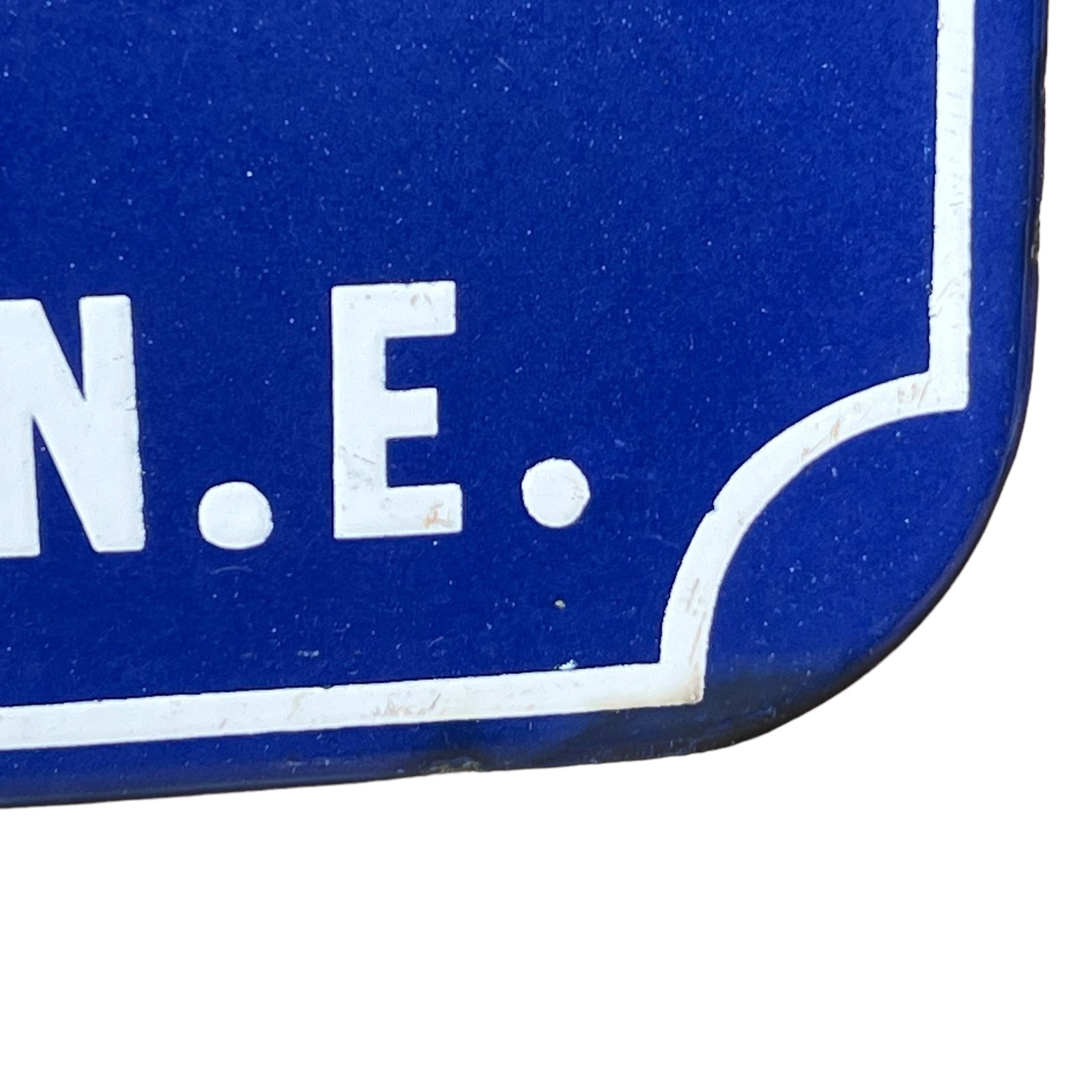 Vintage XL French street sign plaque made from blue and white vitreous enamel 