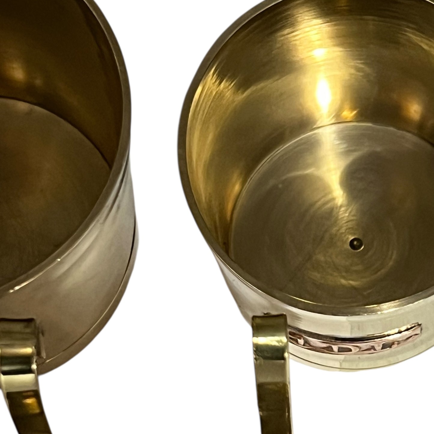 Set of 6 Vintage French Brass Cider Measuring Cups – Long-Handled Brocante Kitchen Decor