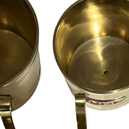 Set of 6 Vintage French Brass Cider Measuring Cups – Long-Handled Brocante Kitchen Decor