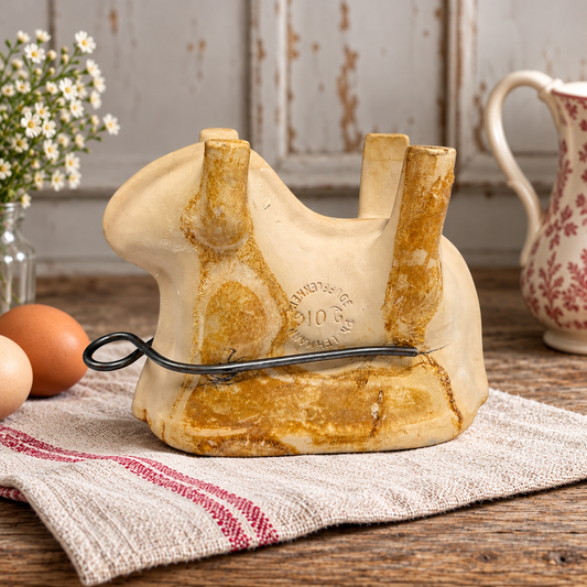 Vintage French Easter Lamb Cake Mould – Poterie Lehmann Alsace Ceramic Lamala with Recipe
