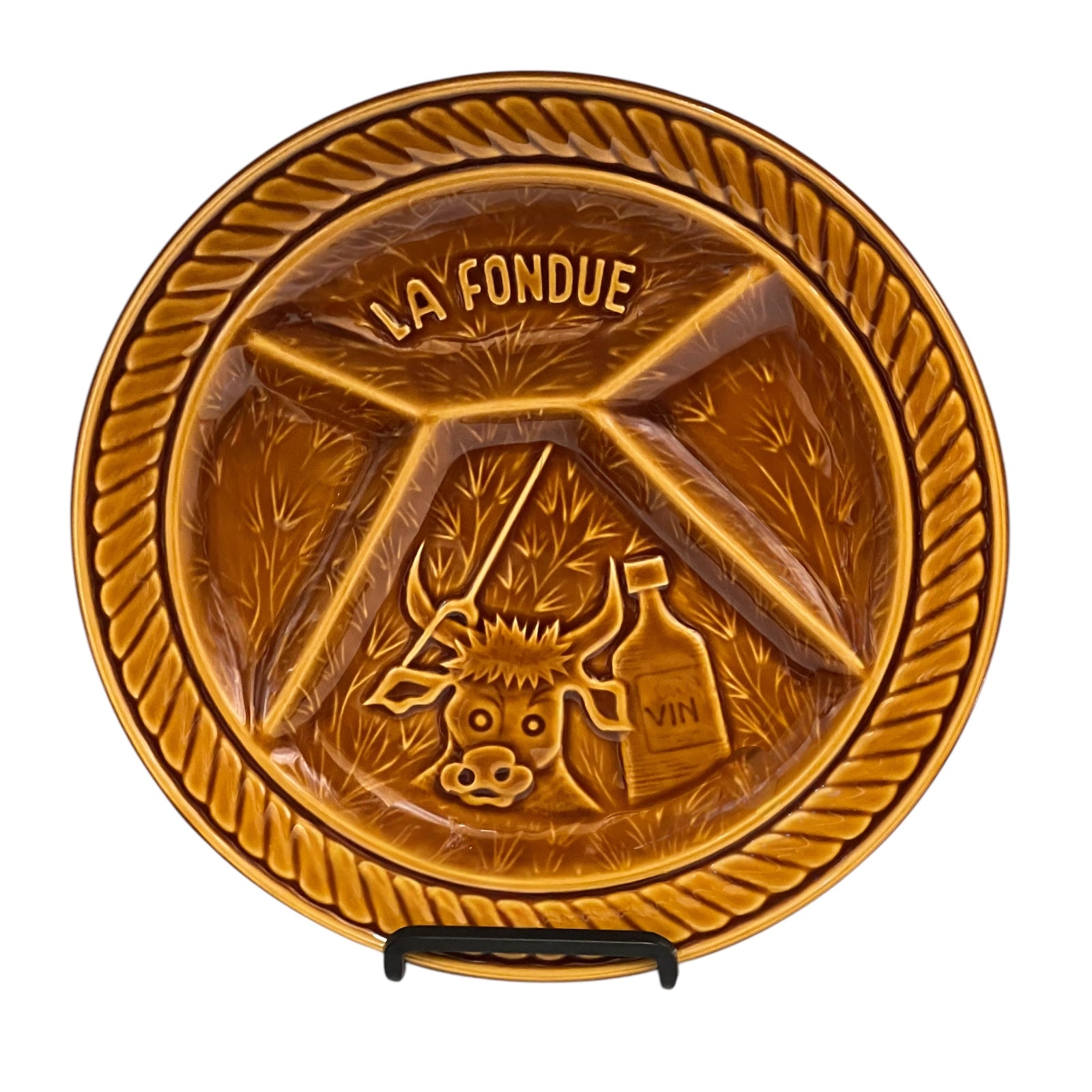 close up view of fondue plate