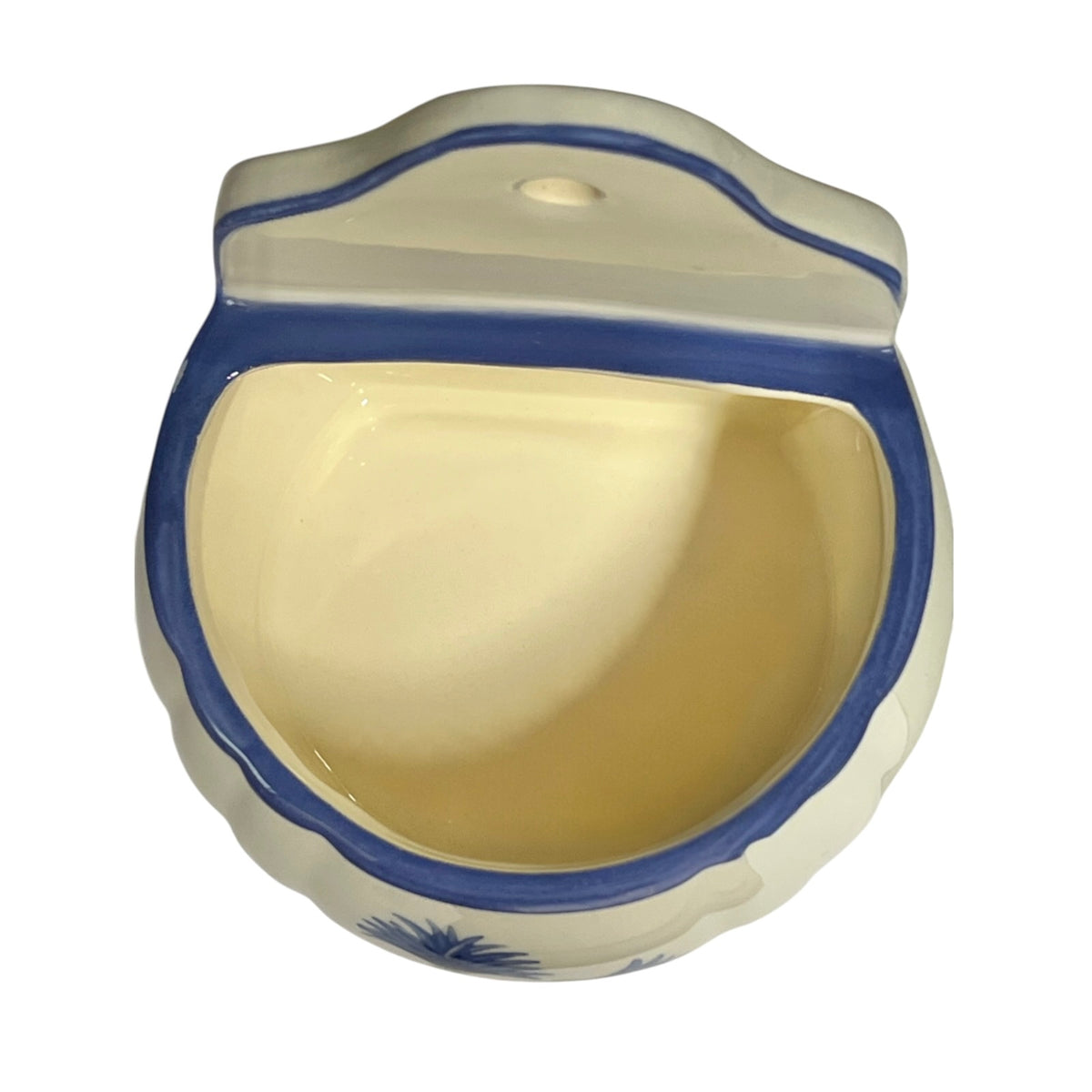 inside of french vintage ceramic salt crock