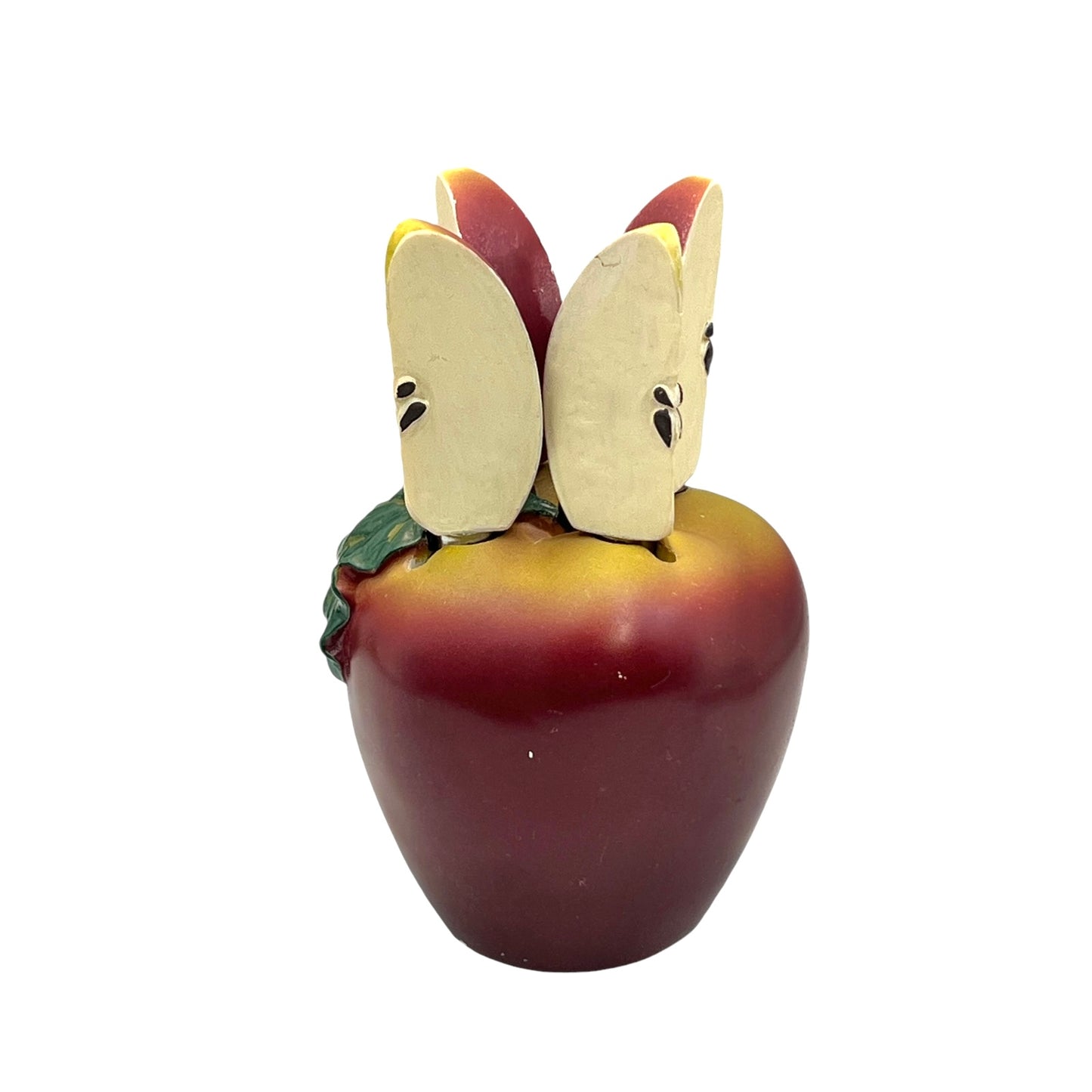 Vintage Kitsch Apple Fruit Knife Holder With 4 Little Paring Knives