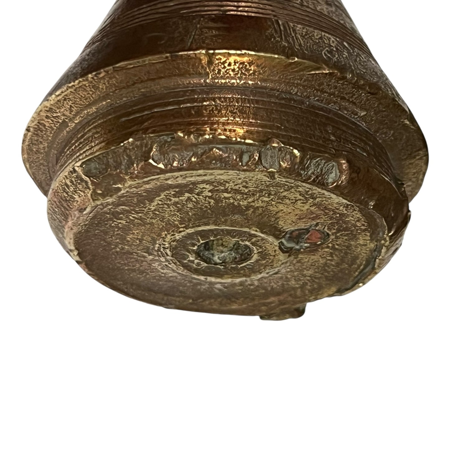 WW1 brass fuse paperweight on a white background 