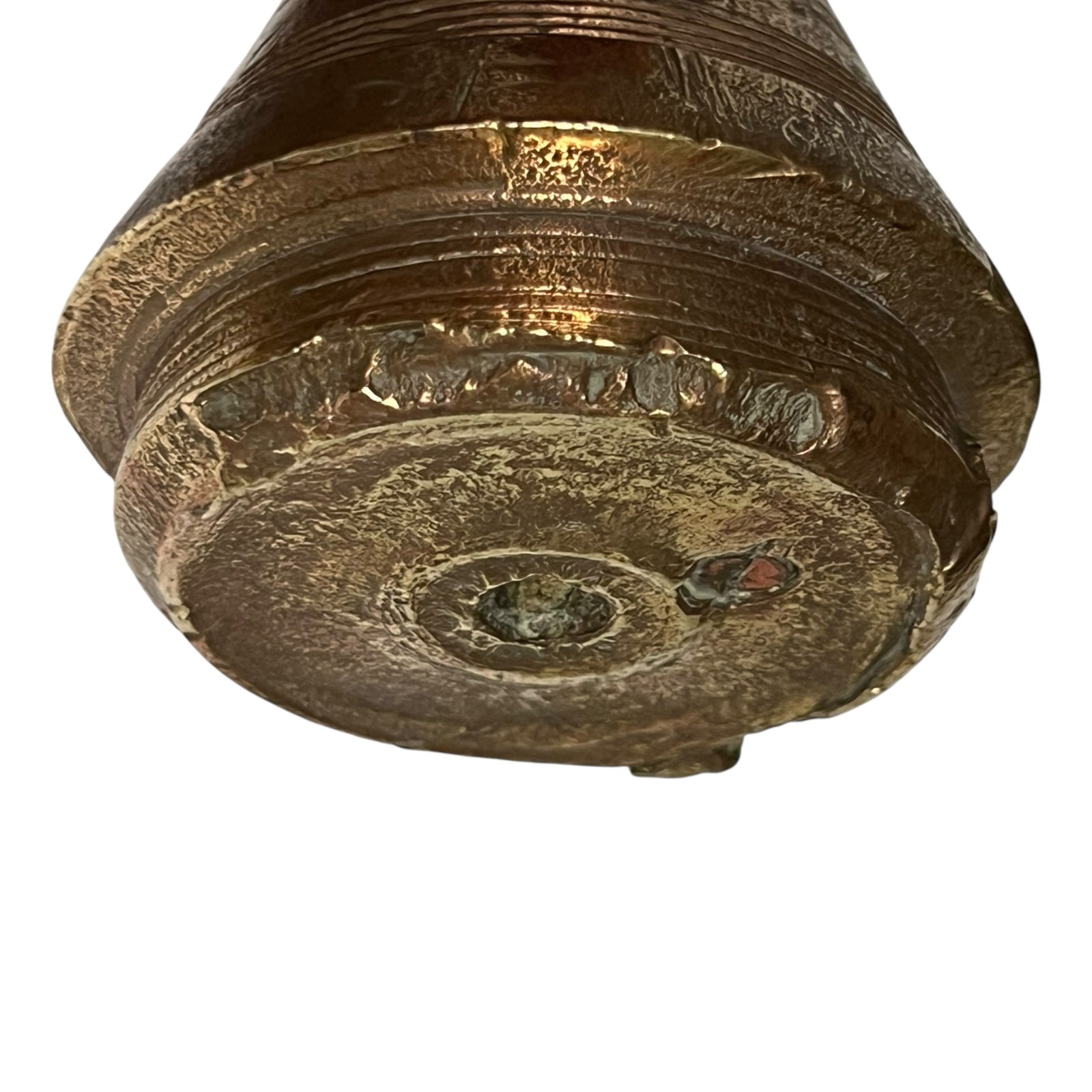 WW1 brass fuse paperweight on a white background 