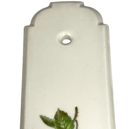 Close up of a finger push plate on a white background